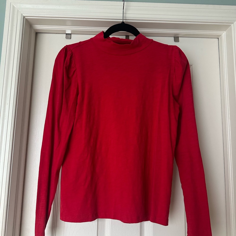 LOFT Red Long Sleeve Blouse